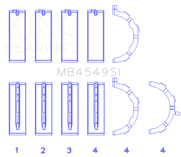 King Engine Bearings Ford EcoBoost 3.5L/3.7L V6 Main Bearing Set - Size STD - Bull Strap