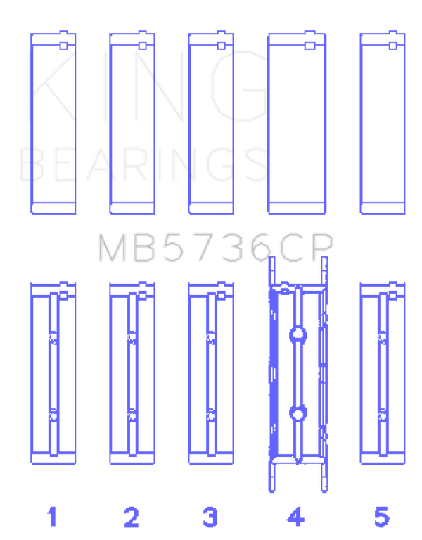 King Engine Bearings Ford Powerstroke 6.0L/6.4L Diesel Crankshaft Main Bearing Set - Size STD - Bull Strap