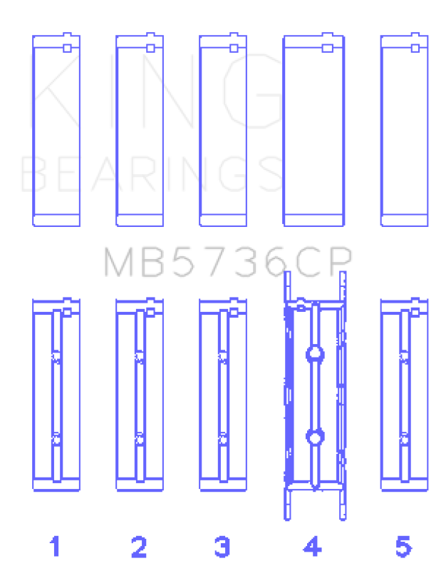 King Engine Bearings Ford Powerstroke 6.0L/6.4L Diesel Crankshaft Main Bearing Set - Size STD - Bull Strap