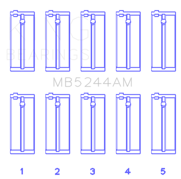 King Honda 91CI/1.5L D15A2/D15A3/D15B1/D15B2/D15B7/D15B8/D15Z1 Main Bearing Set - Size STD - Bull Strap