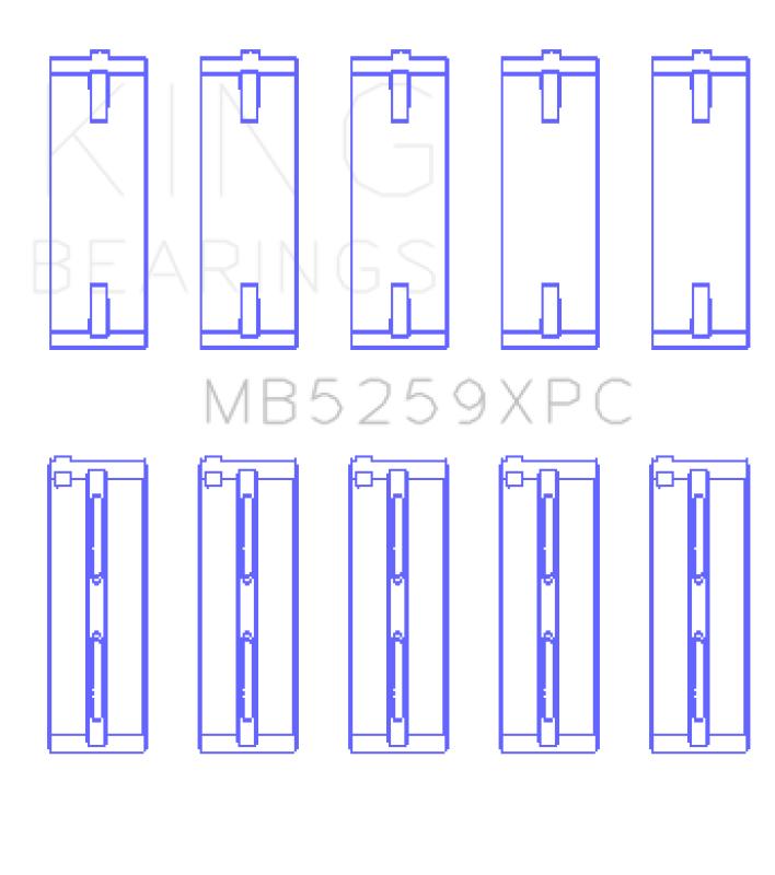 King Honda A-Series/B-Series/K-Series pMaxKote Performance Main Bearing Set - Size STDX - Bull Strap