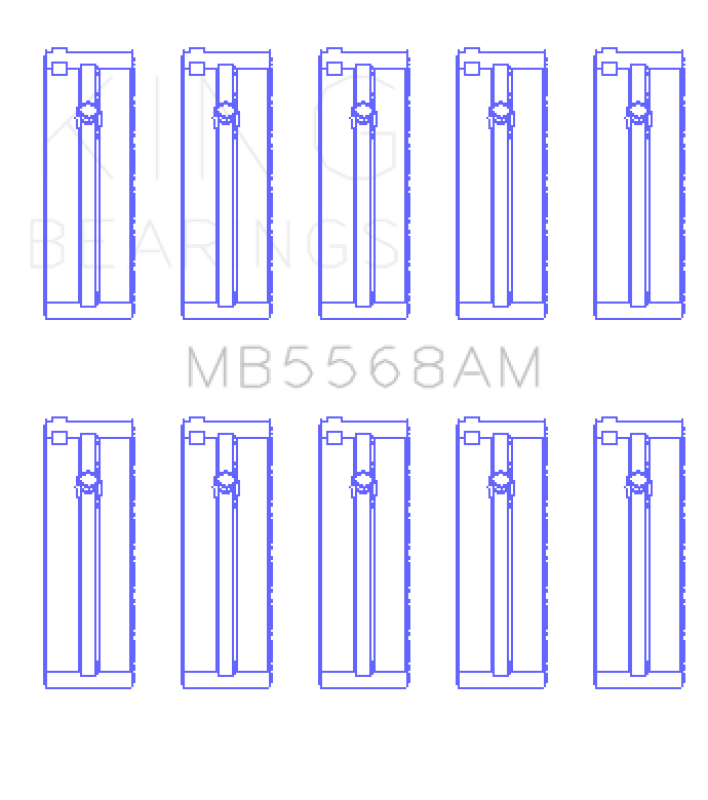 King Engine Bearings Honda D16A/Y/Z H22A4 F23A Crankshaft Main Bearing Set - Size STD - Bull Strap