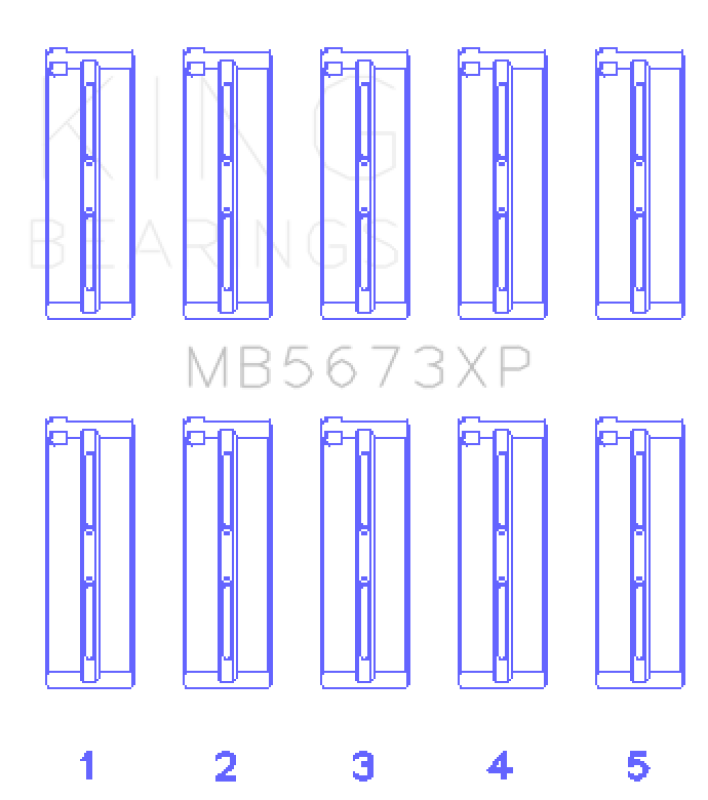 King Engine Bearings Honda F20C/F22C 16v Performance Main Bearing Set - Size STD - Bull Strap
