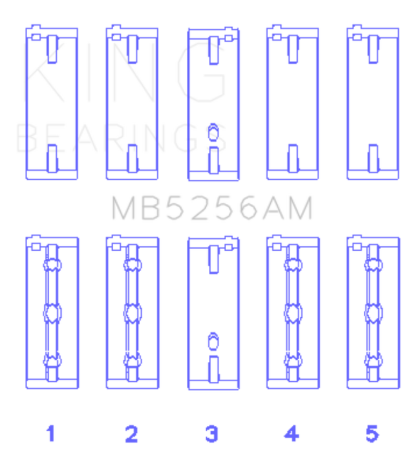 King Engine Bearings Hyundai 2.0L G4GC Main Bearing Set - Size STD - Bull Strap