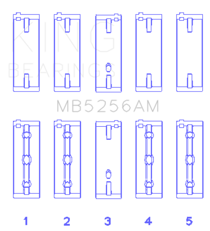 King Engine Bearings Hyundai 2.0L G4GC Main Bearing Set - Size STD - Bull Strap