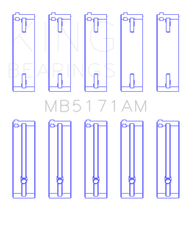 King Engine Bearings Mazda FS-DE L4/FP L4/FS L4  DOHC 16 Valve Main Bearing Set - Size STD - Bull Strap