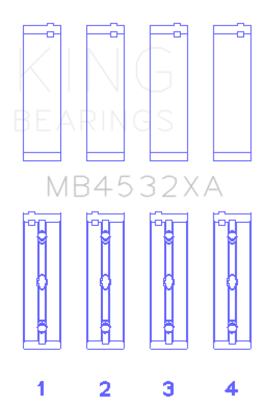 King Engine Bearings Mercedes-Benz OM 642.822/36/910/20/30/70 Main Bearing Set - Bull Strap