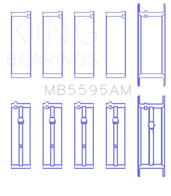 King Engine Bearings Nissan KA-24E Main Bearing Set - Size STD - Bull Strap
