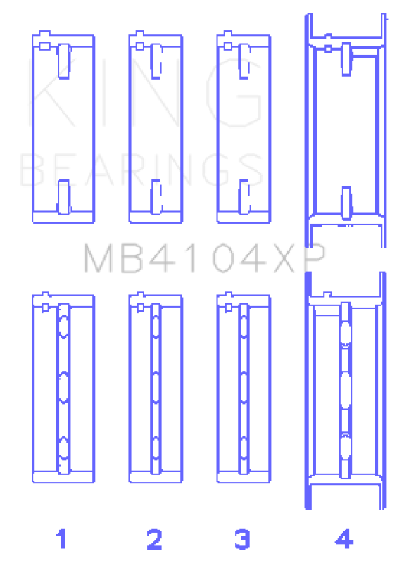 King Engine Bearings Nissan VG30DE/VG30DETT Performance Main Bearing Set - Size STDX - Bull Strap