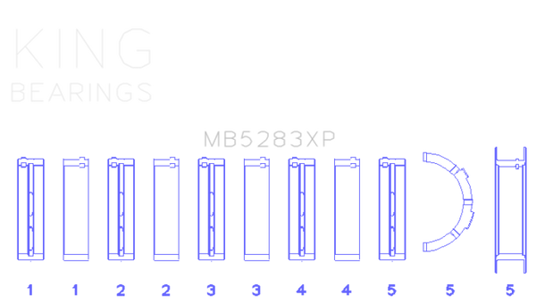 King Engine Bearings Performance Main Race Bearing Set - Size STD - Bull Strap