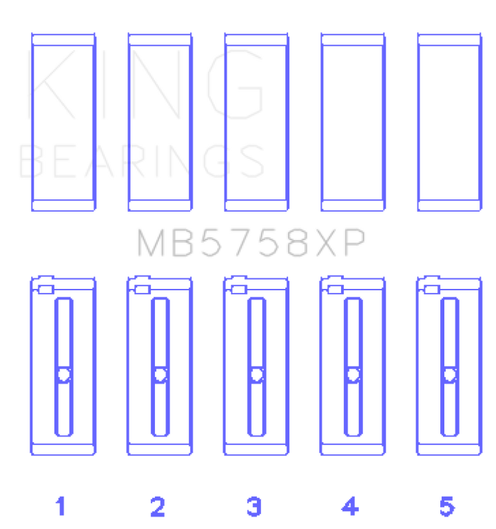 King Engine Bearings Peugeot EP6 1.6L/BMW N14B16C Main Bearing Set - Size STD - Bull Strap