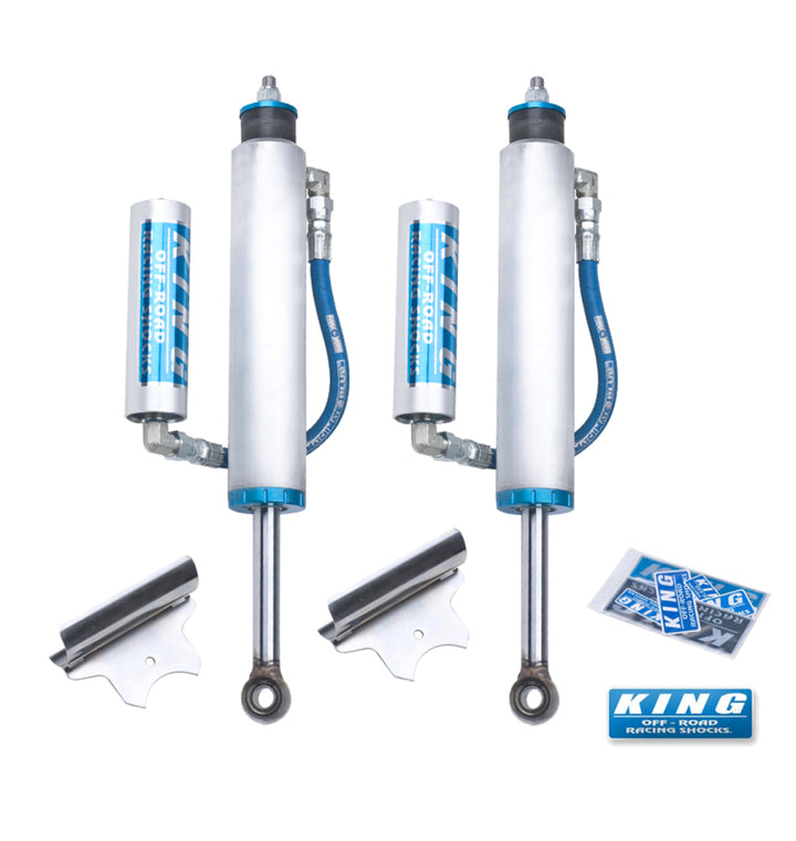 King Shocks 00-10 Chevrolet Silverado 2500/3500 Front 2.5 Dia Remote Reservoir Shock (Pair) - Bull Strap