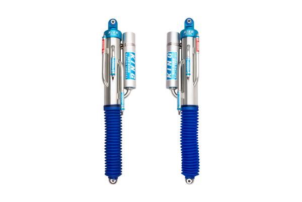 King Shocks 10-14 Ford F150 Raptor 4WD Rear 3.0 Dia 3 Tube Bypass Piggyback Shock (Pair) - Bull Strap