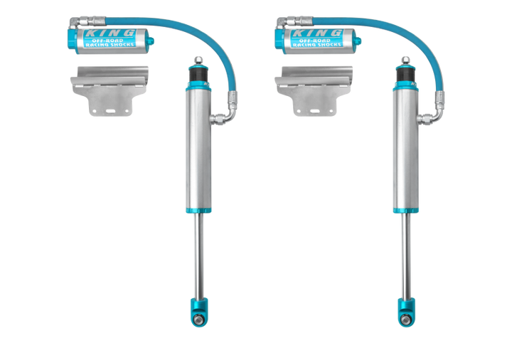 King Shocks 2005+ Toyota Tacoma (6 Lug) Rear 2.5 Dia Remote Reservoir Shock (Pair) - Bull Strap