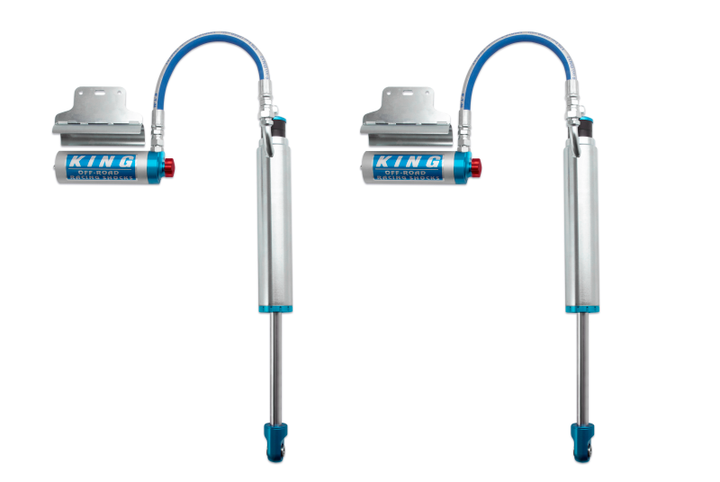 King Shocks 2005+ Toyota Tacoma (6 Lug) Rear 2.5 Dia Remote Reservoir Shock w/Adjuster (Pair) - Bull Strap