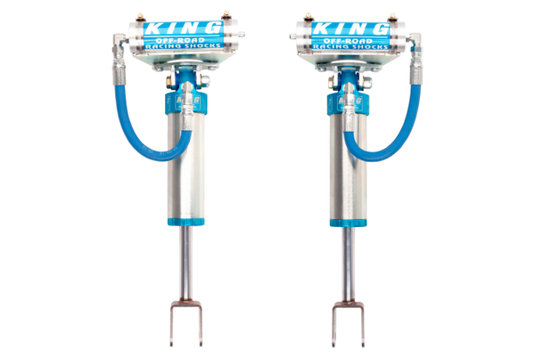 King Shocks 2011+ Chevrolet Silverado 2500/3500 Front 2.5 Dia Remote Reservoir Shock (Pair) - Bull Strap