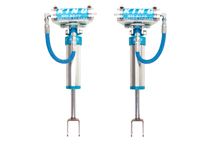 King Shocks 2011+ Chevrolet Silverado 2500/3500 Front 2.5 Dia Remote Reservoir Shock (Pair) - Bull Strap