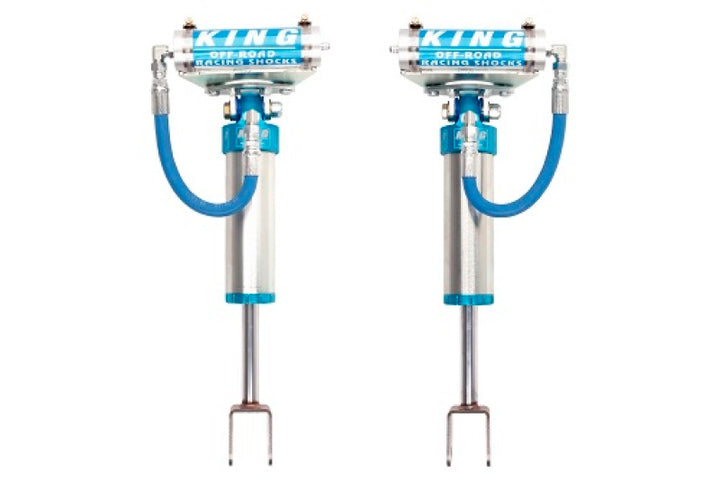 King Shocks 2011+ Chevrolet Silverado 2500/3500 Front 2.5 Dia Remote Reservoir Shock (Pair) - Bull Strap