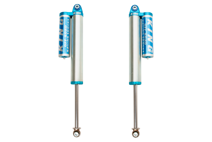 King Shocks 2011+ Chevrolet Silverado 2500/3500 Rear 2.5 Dia Piggyback Reservoir Shock (Pair) - Bull Strap