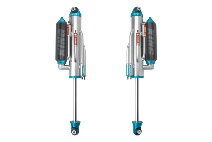 King Shocks 2021+ RAM 1500 TRX Rear 3.5 Dia Full Adjustable 4 Tube Bypass w/ Finned Res Shock (Pair) - Bull Strap