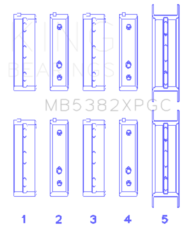 King Engine Bearings Subaru EJ20/EJ22/ EJ25 (Including Turbo) Coated Crankshaft Main Bearing Set - Bull Strap