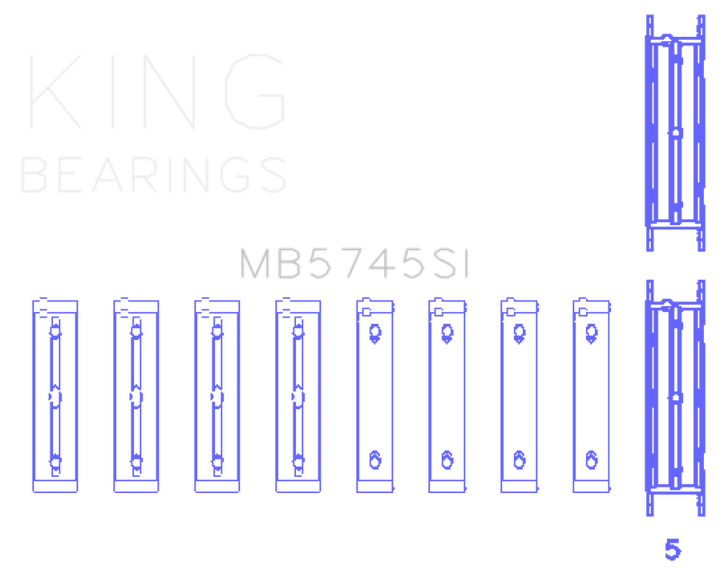 King Engine Bearings Subaru FA/FB Main Bearing Set - Size STD - Bull Strap