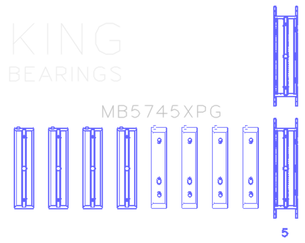 King Engine Bearings Subaru FA20 FB20 Performance Tri-Metal Main Bearing Set - Size +.025mm - Bull Strap