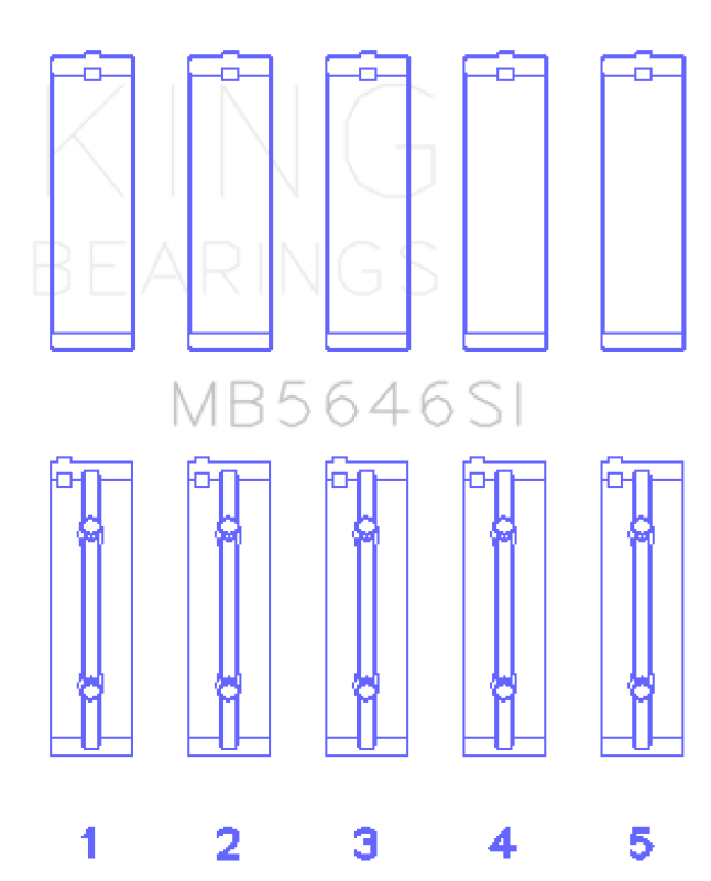 King Engine Bearings Toyota 1AZFE/2AZFE Main Bearing Set - Bull Strap
