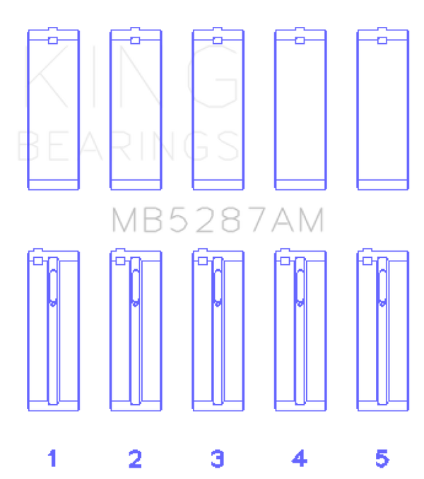 King Engine Bearings Toyota 1ZZ-FE Main Bearing Set - Size STD - Bull Strap