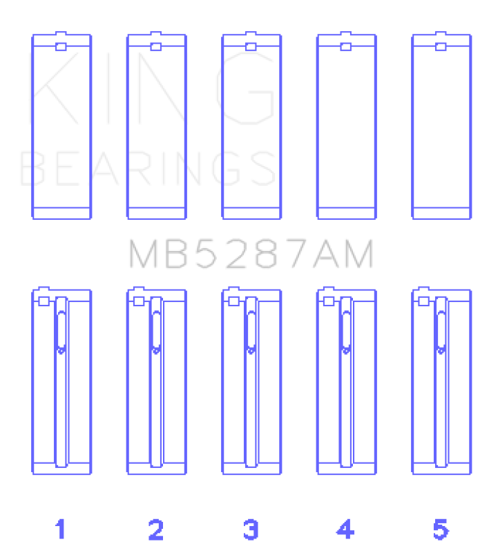 King Engine Bearings Toyota 1ZZ-FE Main Bearing Set - Size STD - Bull Strap