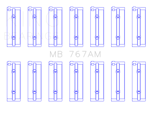 King Engine Bearings Toyota 2M/4M/5ME/5MGE/7MGE/7MGTE Main Bearing Set - Size STD - Bull Strap