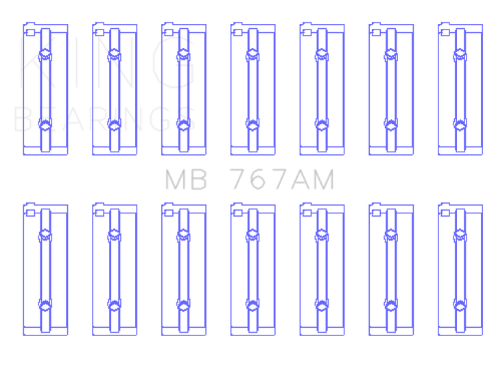 King Engine Bearings Toyota 2M/4M/5ME/5MGE/7MGE/7MGTE Main Bearing Set - Size STD - Bull Strap