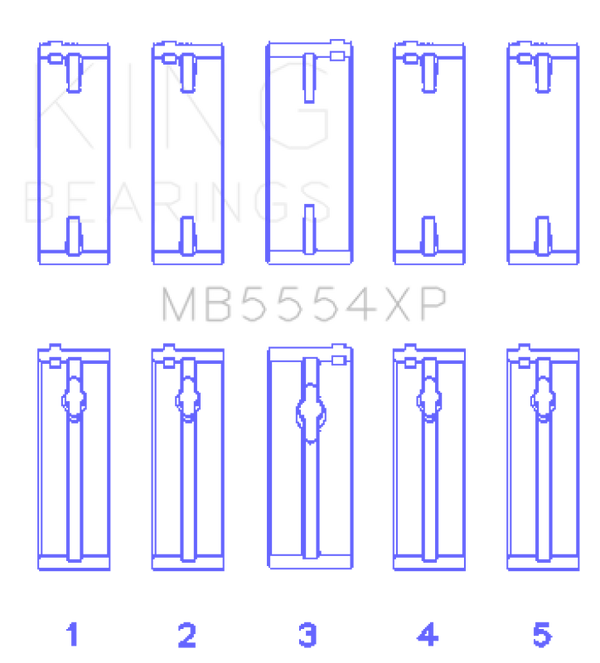 King Engine Bearings Toyota 3SGTE Performance Main Bearing Set - Size STD - Bull Strap