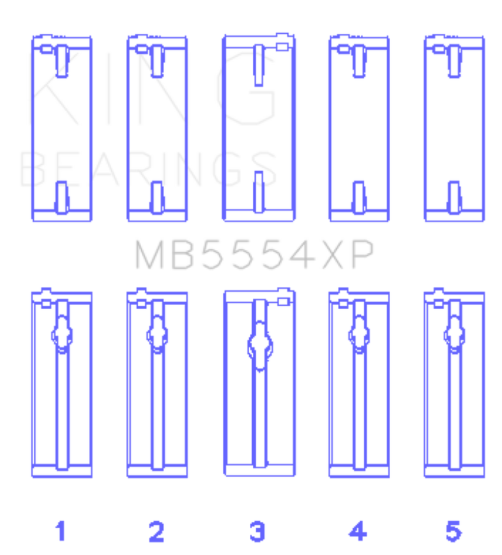 King Engine Bearings Toyota 3SGTE Performance Main Bearing Set - Size STD - Bull Strap