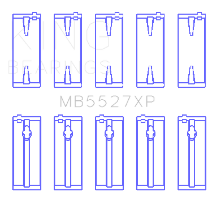 King Engine Bearings Toyota 4AGE/4AGZE 16V 1.6L (Size 0.25 Oversized) Performance Main Bearing Set - Bull Strap