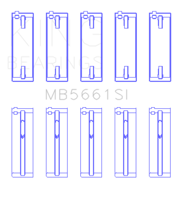 King Engine Bearings Volkswagen AMB/BYK/BBX Silicon Bi-Metal Aluminum Main Bearing Set - Size STD - Bull Strap