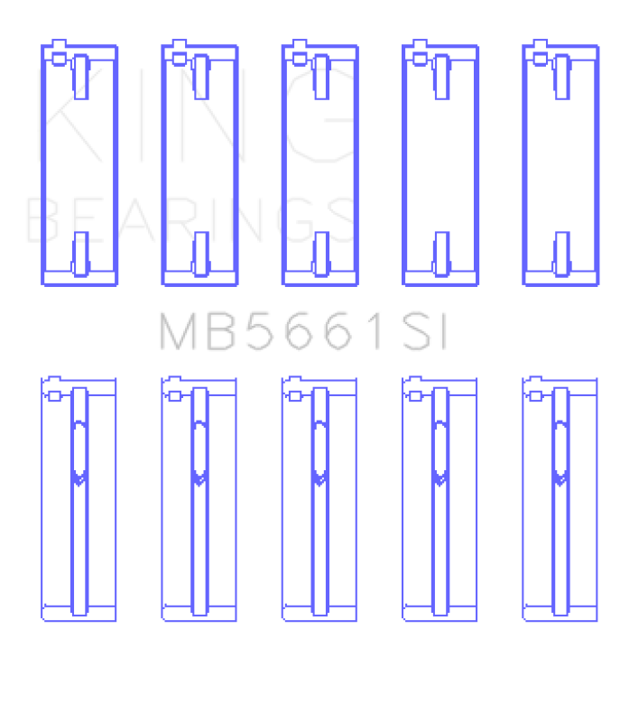 King Engine Bearings Volkswagen AMB/BYK/BBX Silicon Bi-Metal Aluminum Main Bearing Set - Size STD - Bull Strap