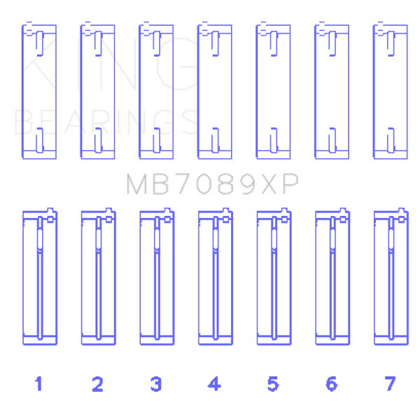 King Engine Bearings Volkswagen VR6 2.8L Performance Main Bearing Set - Size STD - Bull Strap