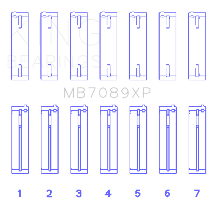 King Engine Bearings Volkswagen VR6 2.8L Performance Main Bearing Set - Size STD - Bull Strap