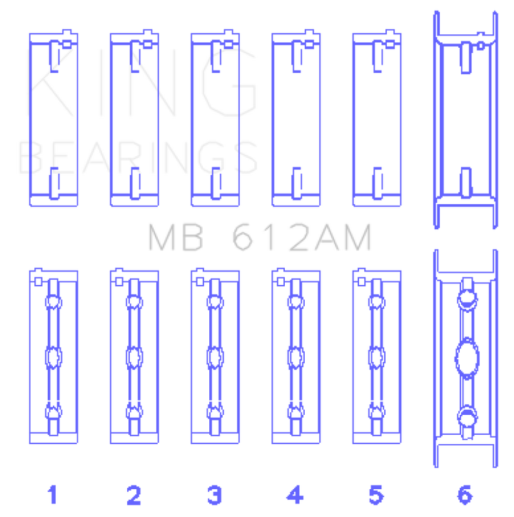 King Engine Bearings Volvo 520/B5252 Main Bearing Set - Size STD - Bull Strap