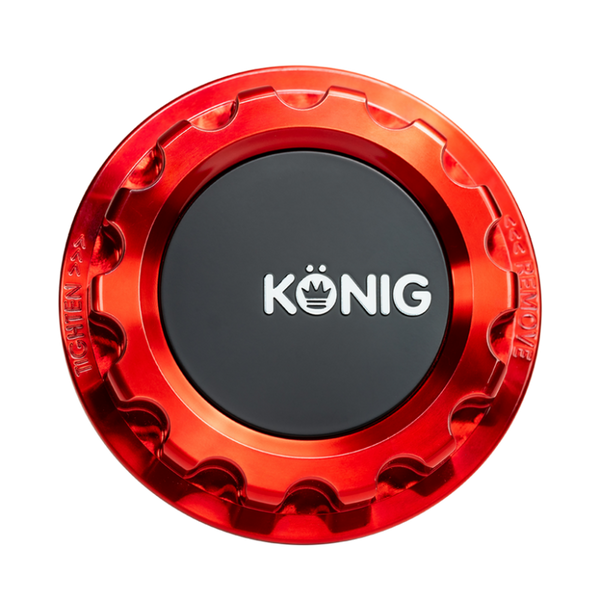 Konig MRK1 Anodized Red Gear Cap w/ Logo - Bull Strap