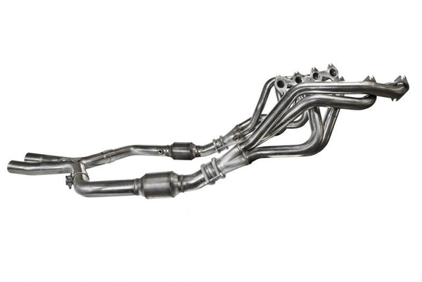 Kooks 05-10 Ford Mustang GT Manual 1 5/8in x 2 1/2in SS Long Tube Headers and OEM Catted SS X Pipe - Bull Strap