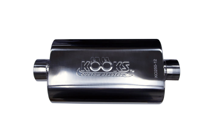 Kooks Universal 2 1/2in Center/Center Oval Muffler (4x8x12) - Bull Strap