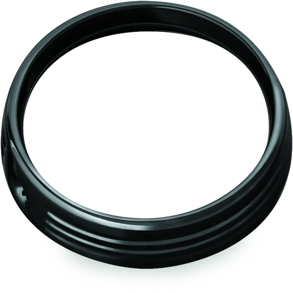 Kuryakyn 7in Headlight Trim Ring Black - Bull Strap