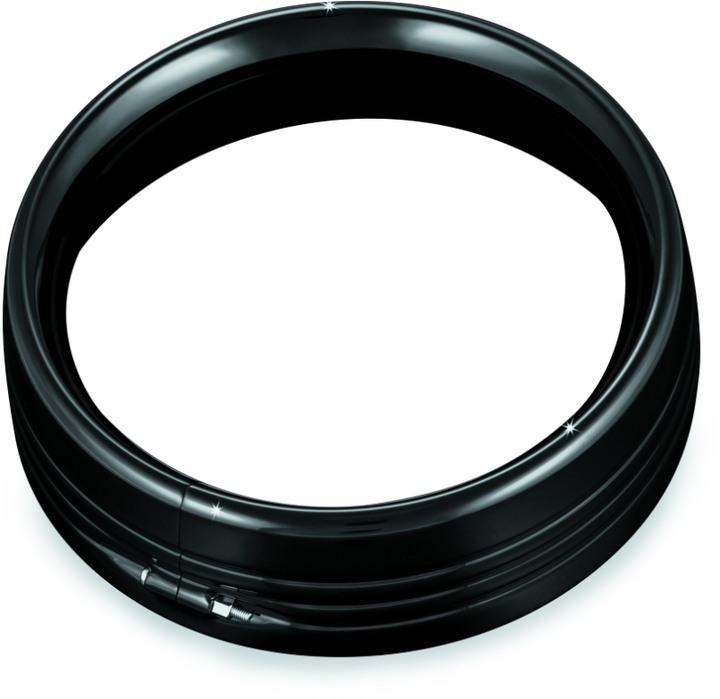 Kuryakyn 7inch Headlamp Trim Ring Gloss Black - Bull Strap