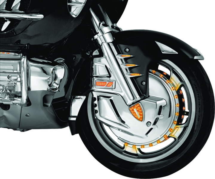Kuryakyn Brake Rotor Cover Honda 01-17 GL1800 Chrome - Bull Strap