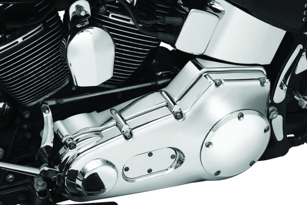 Kuryakyn Cast Inner Primary Cover 00-06 Softail Models Chrome - Bull Strap