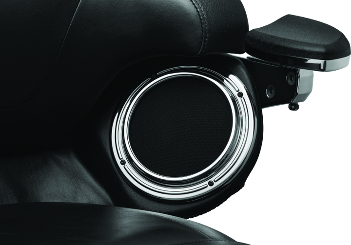 Kuryakyn Corona Speaker Grills Chrome - Bull Strap