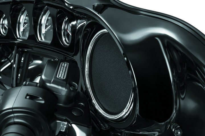 Kuryakyn Corona Speaker Grills Chrome - Bull Strap