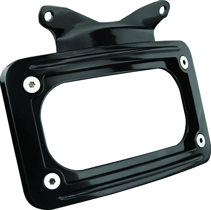 Kuryakyn Curved License Plate Mount Black - Bull Strap